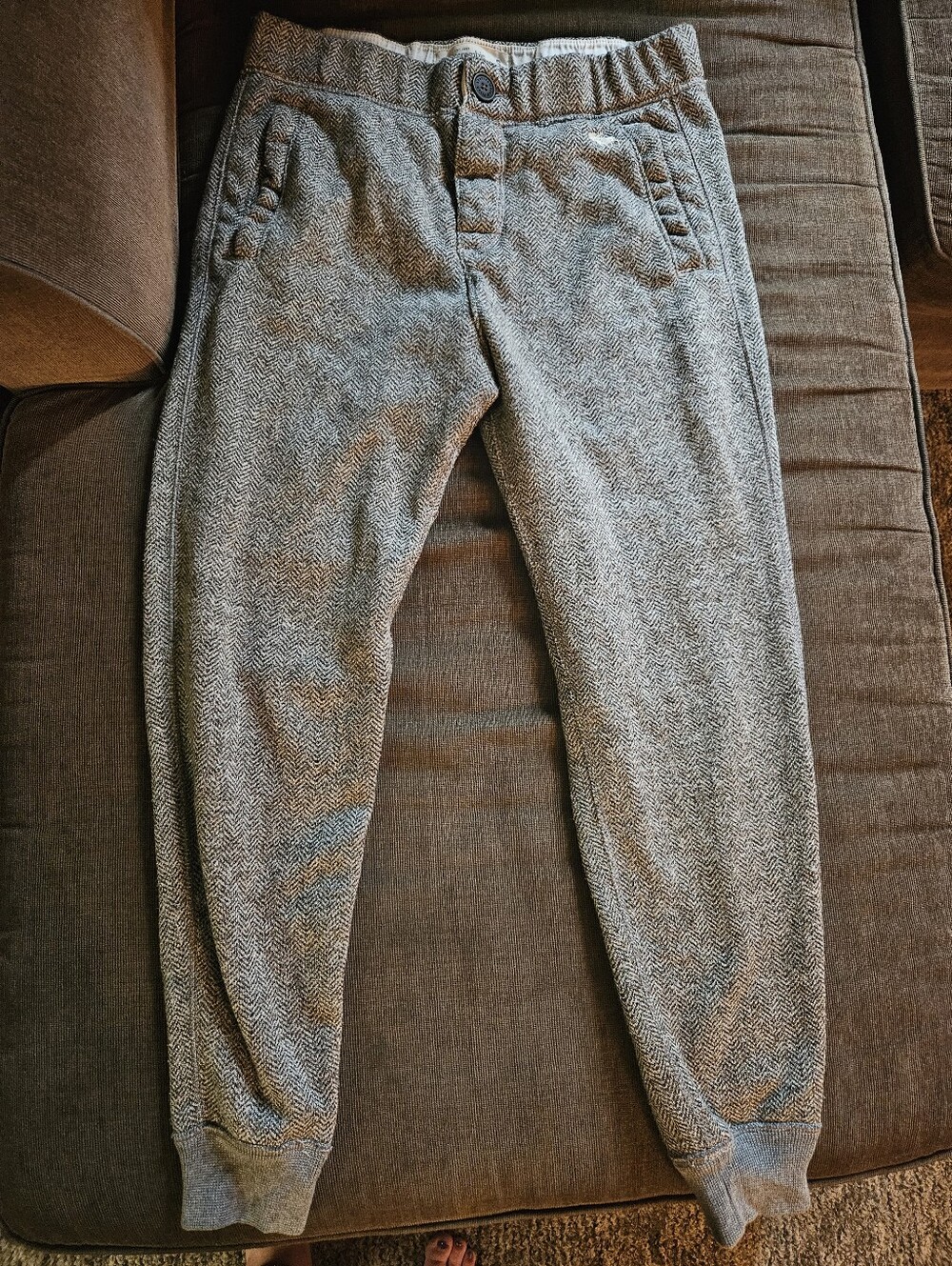 Vintage Abercrombie & Fitch Grey Herringbone fleece Joggers  women's small